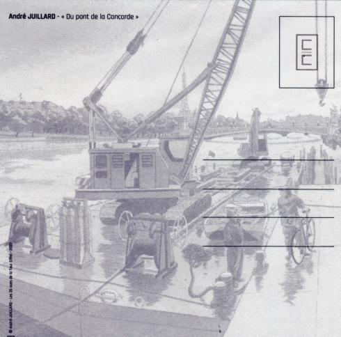André Juillard. carte postale-14x14cm"Du pont de la concorde"
