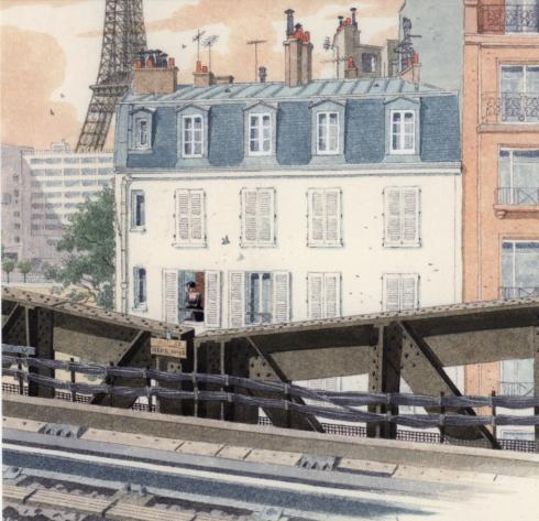 André Juillard. Lot de 5 cartes postales"36 vues de la tour Eiffel"