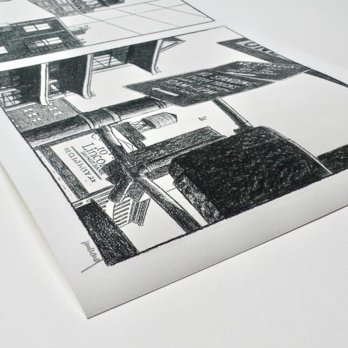 Juillard-Estampe " Paris New-York " grand format panoramique- Numérotée signée 25ex.