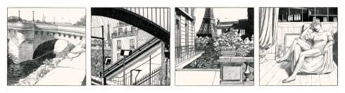 Juillard-Estampe " Paris New-York " grand format panoramique-