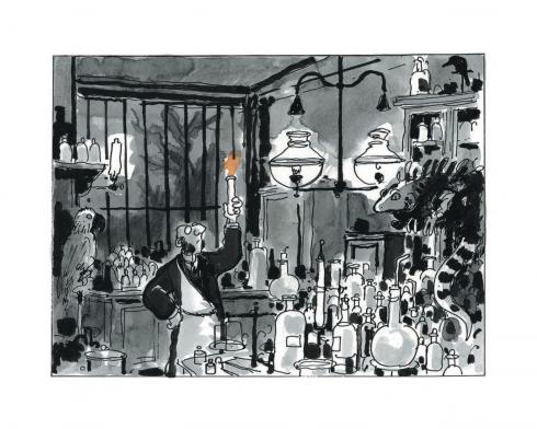 Tardi- Affiche " le laboratoire" limitée à 500 ex. Papier création Fedrigoni 250gr 