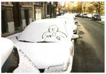 Carte postale plaizier "Auto neige"