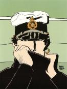 Corto MaltesePratt "Corto pour Dior fond vert" Affiche édition d'art