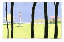 François Avril –Golf Putting I-Affiche édition d'art numérotée signée 100ex