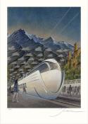Schuiten-Affiche édition d'art "Futura Train"numérotée signée, limitée à 400ex.